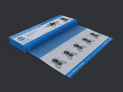 Fly Paper Strips Low-poly 3D model