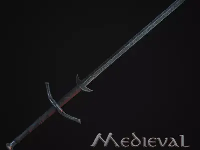 Medieval Greatsword Low-poly 3D model