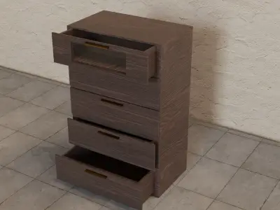 Chest Drawer Low-poly 3D model