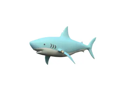 Stuffed shark - Tiburon de peluche Low-poly 3D model
