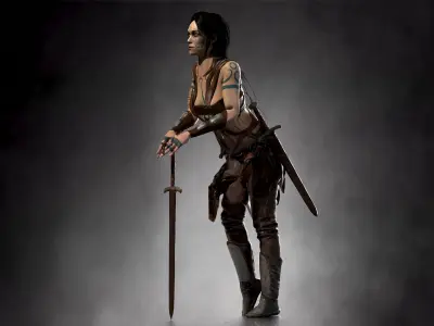 Guinevere from king Arthur Low-poly 3D model