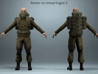 Survivalist Jack Low-poly 3D model