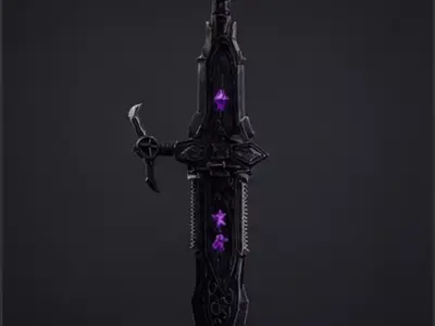 Corrupted Fantasy Greatsword Low-poly 3D model