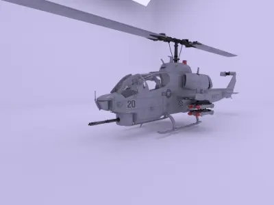 Helicopter ah1w 3D model