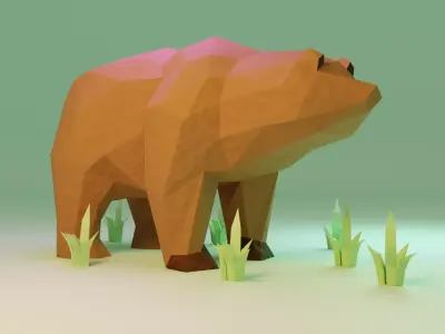 Low Poly Bear Free low-poly 3D model