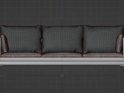 3D Realistic Sofa model with two pillows Free 3D model