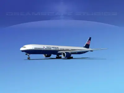 Boeing 777-300 North American 3D model