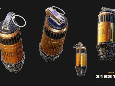 GR200W Eletric Grenade Low-poly 3D model