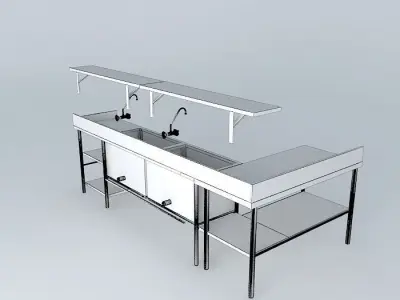 Kit207 Bench Stainless Steel L by Alex Marques Free 3D model