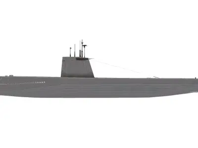 Modern Military Submarine 3D model