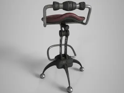 Sci-fi Damaged chair Low-poly 3D model
