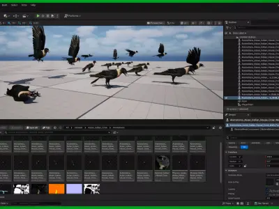 Asian Indian House Crow Bird Low-poly 3D model
