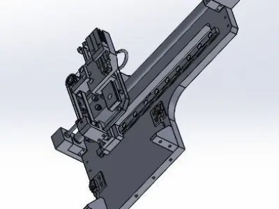 Motor and cylinder dual drive mechanism device 3D model
