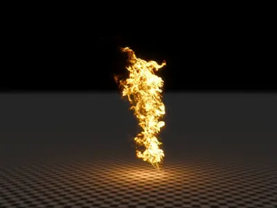 3D Fence Post Fire 3D model