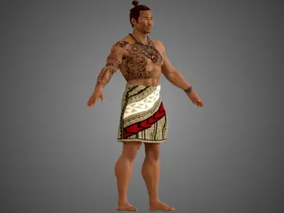 Native Polynesian Male  3D model