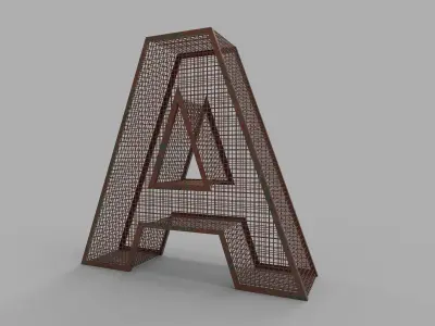 cage alphabet design Low-poly 3D model