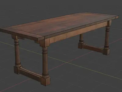 Medieval wooden table Free low-poly 3D model purchase