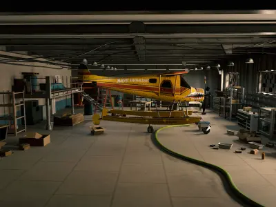 Seaplane Armed  Low-poly 3D model