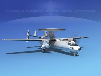 Grumman E-2C Hawkeye V13 3D model