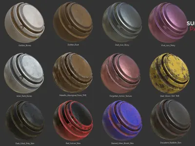 12 Creatures - Sci-fi Smart Materials Pack For Substance Painter Texture