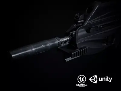 FN F2000 PBR Low-poly 3D model