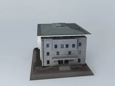 Modern religious building Low-poly 3D model