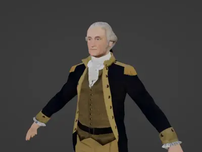 Low Poly George Washington Low-poly 3D model