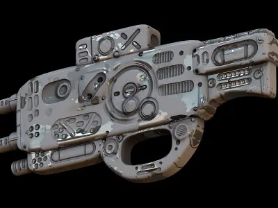 Gun scifi 3d model scifi Low-poly Low-poly 3D model Low-poly Low-poly 3D model