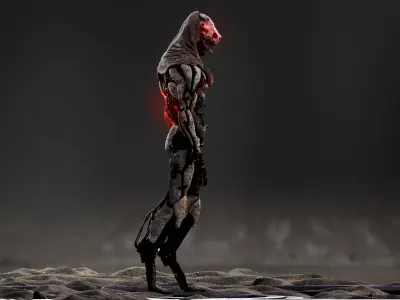 Sci Fi Cyborg  Low-poly 3D model