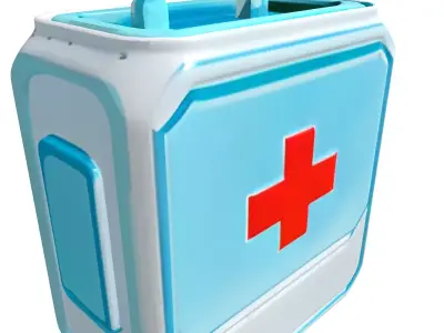 Futuristic Medical Kit Game Asset Low-poly 3D model