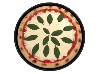 Pasties dumplings and pizzas Margherita Pizza 3D model