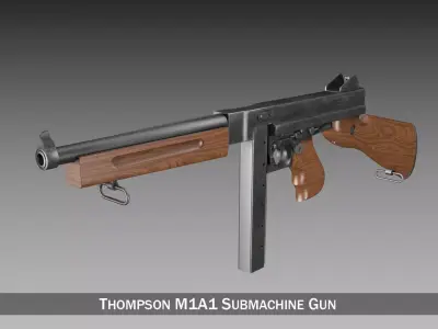 Thompson M1A1 Submachine Gun 3D model