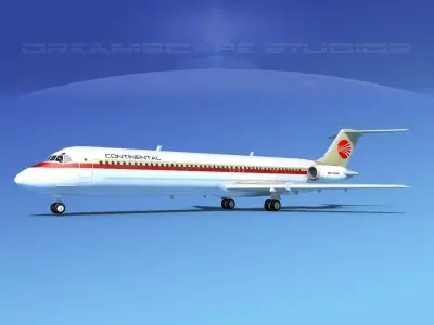 Douglas DC-9-50 Continental 3D model