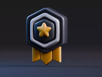 Low poly - Stylized Game Items - Medal Low-poly 3D model