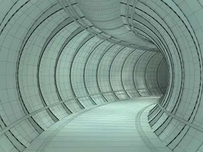Sc-fi Space Ship Tunnel 3D model