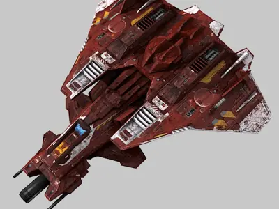 Low Poly SciFi Fighter S6 Low-poly 3D model