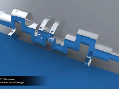 Crankshaft - Straight 4 Engine Free 3D model