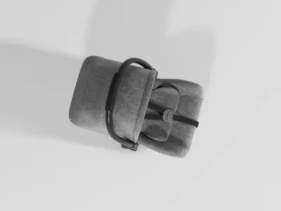 Gray fabric car seat for baby 0-13 kg S Low-poly 3D model