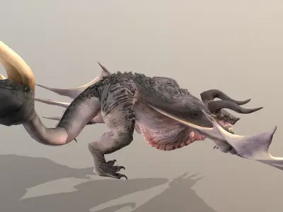 SAND DRAGON Sand Monster Walk and Attack  3D model