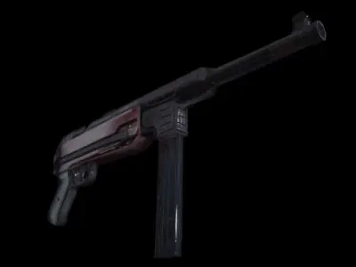 machine gun MP40 Low-poly 3D model
