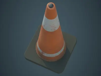Traffic Cone 6B Low-poly 3D model