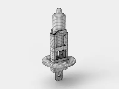 H1 Halogen Car Light Bulb 3D model