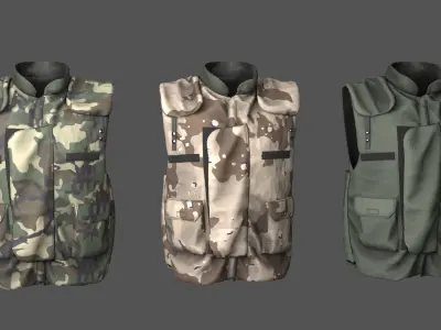 body armor flak jacket Free low-poly 3D model