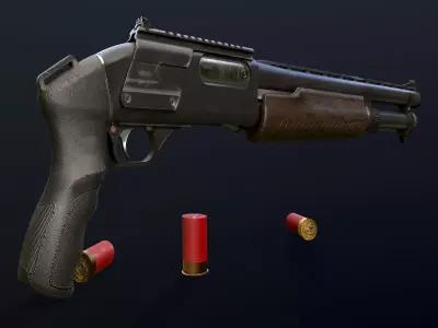 shotgun M 133 Low-poly 3D model Low-poly 3D model