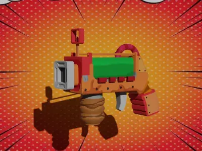 Cartoon-style Pistols Free low-poly 3D model