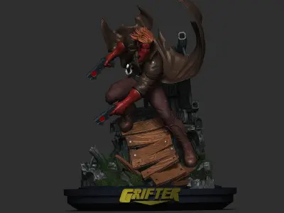 Grifter from Wild CATS by Jim Lee comics STL files 3d printing  3D print model