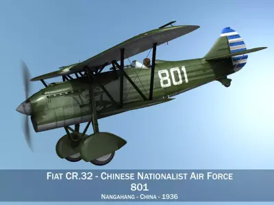 Fiat CR 32 - Chinese Nationalist Air Force 3D model