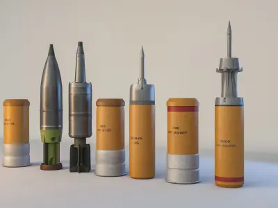 Tank missile Low-poly 3D model