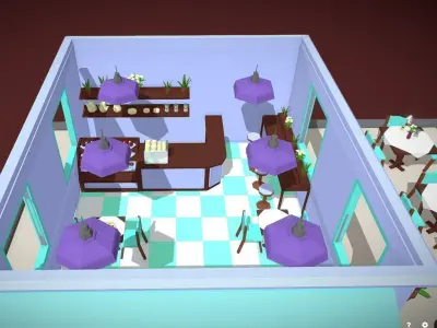  THE CAFE part 2 Free 3D model