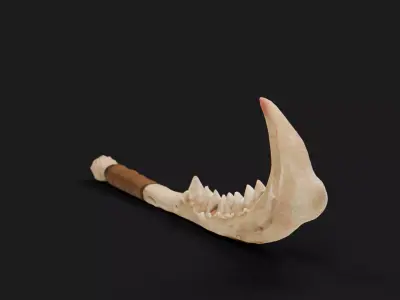 Ancient Bone Machete Low-poly 3D model